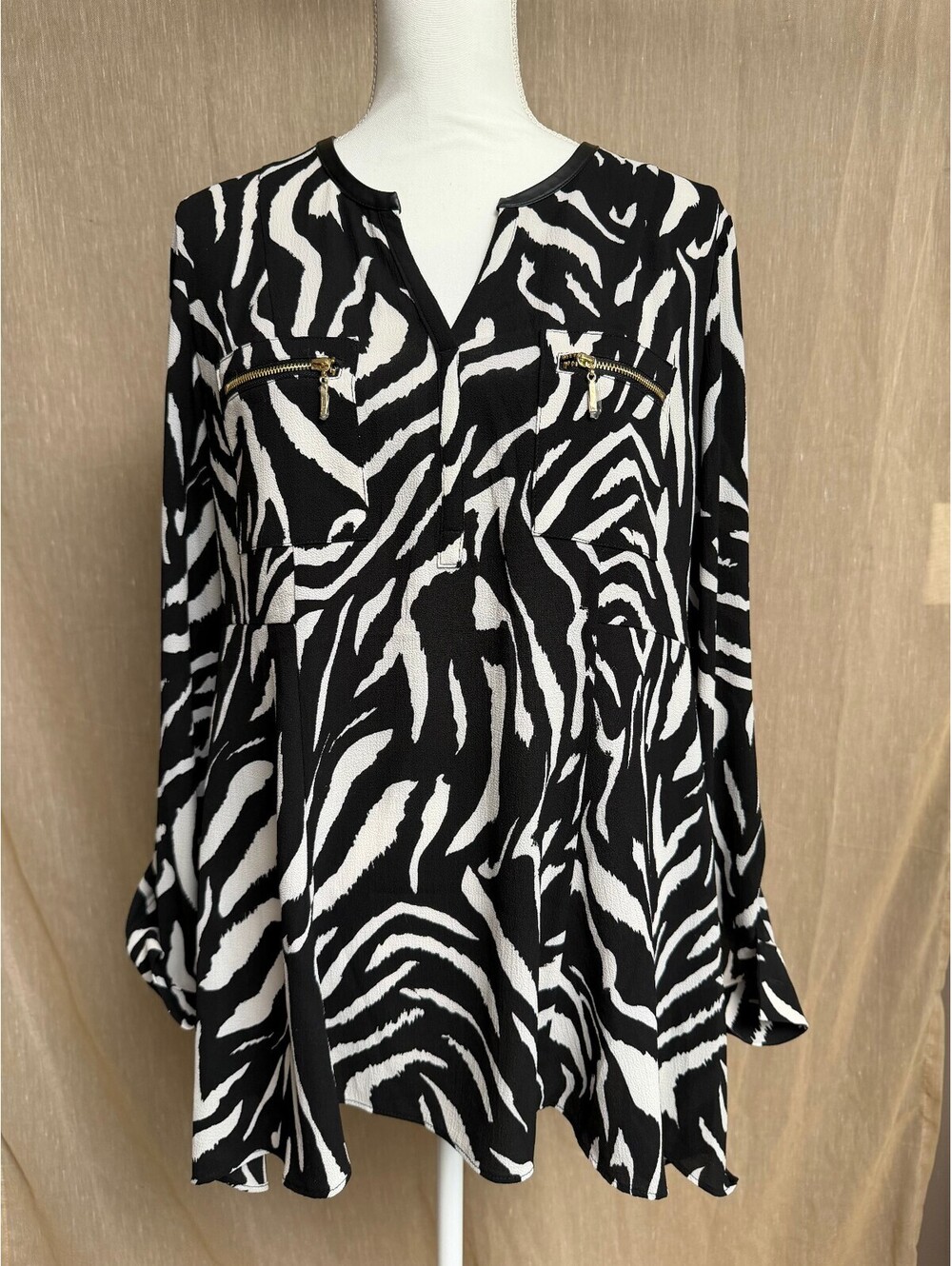 Rafaella Zebra Print Blouse- Large
